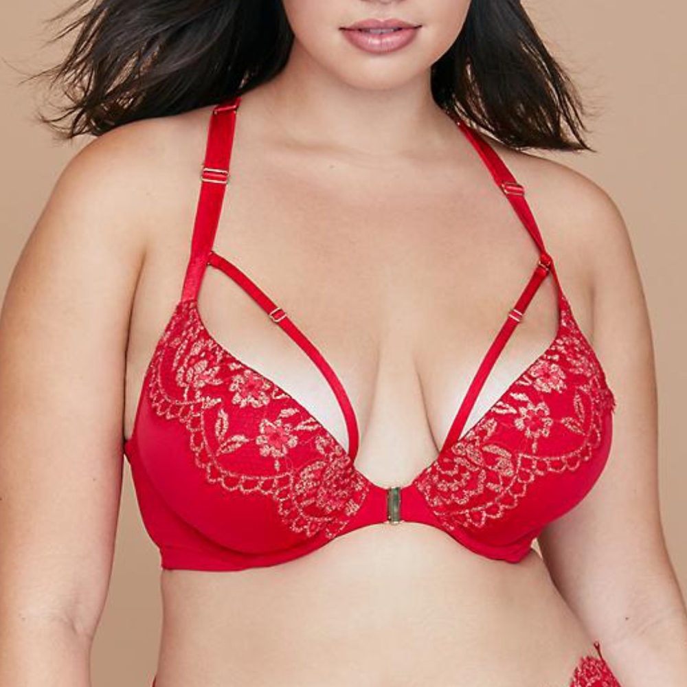 LANE BRYANT RED FRONT CLOSURE SEXY BRA 44G